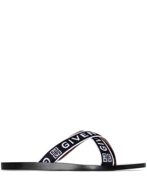 Givenchy logo-strap flat sandals Black BE303XE0MQ