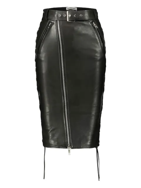 Balenciaga leather midi skirt Black 626497TIS05