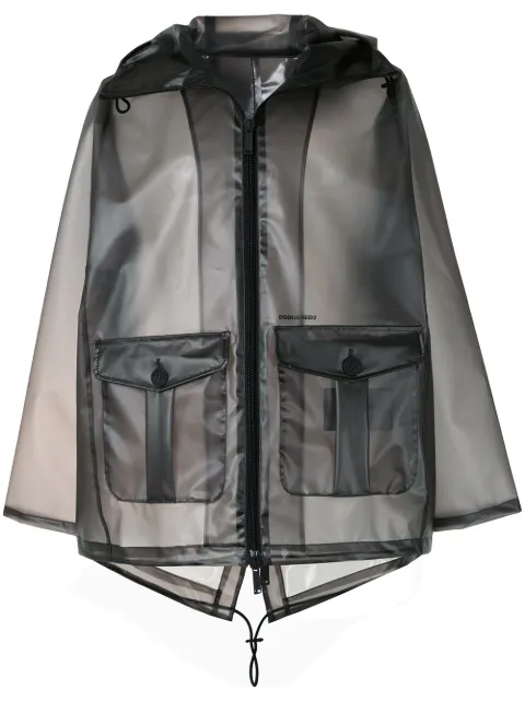 DSQUARED2 transparent short parka Black S74AM1001S11764
