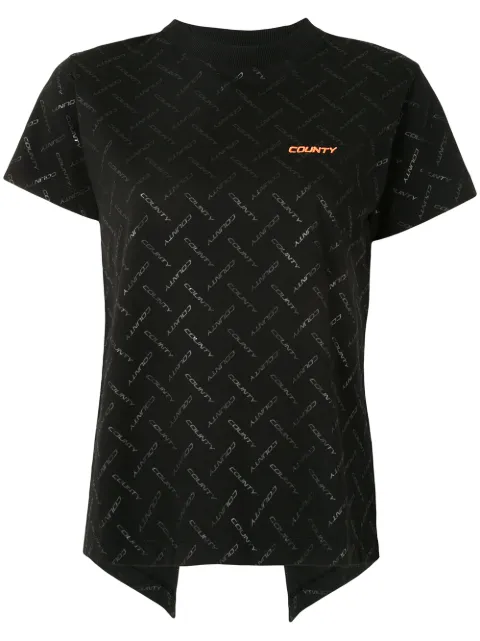 COUNTY OF MILAN County print open back T-shirt Black CWAA052S20JER0011010