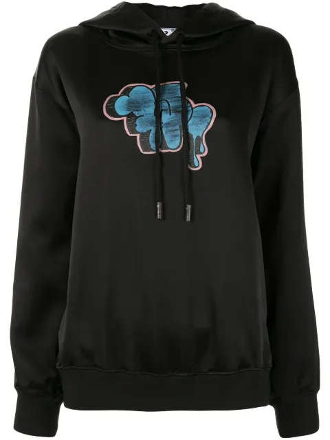 Off-White graffiti print hoodie Black OWBB039F20JER0011084