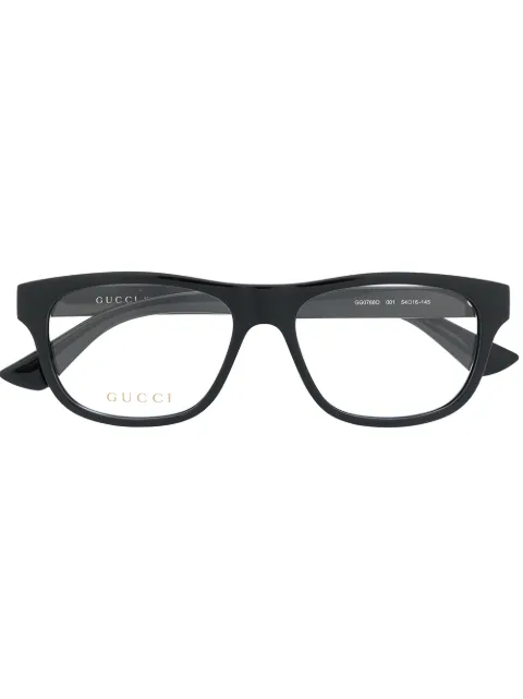 Gucci Eyewear logo plaque rectangular-frame glasses Black GG0768O001