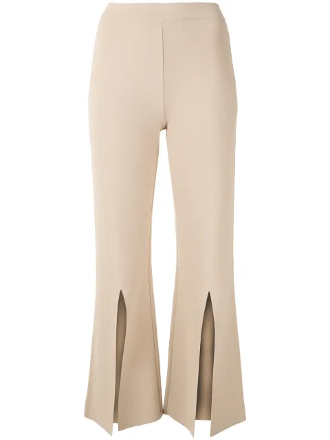 Stella McCartney slit-front flared trousers Neutrals 600767S2076