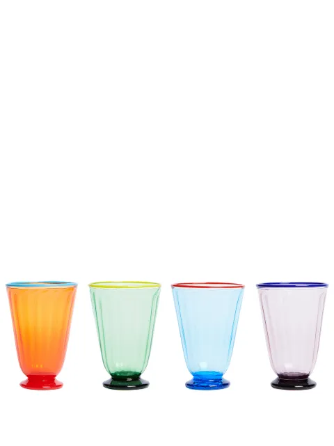 La DoubleJ Rainbow set of 4 glasses Blue GLA0004MUR001ASS0001