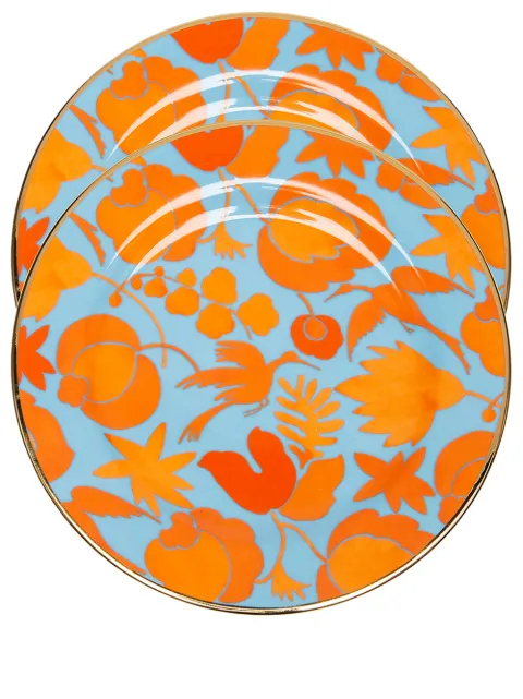 La DoubleJ Wildbird dessert plates (set of 2) Orange DIS0023CER001CER0011