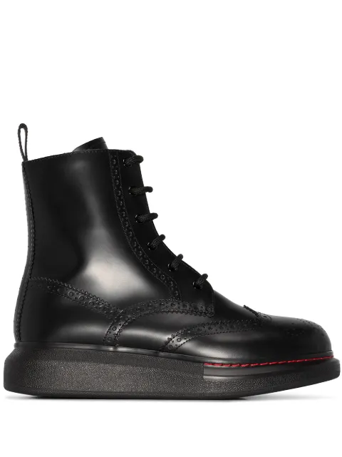 Alexander McQueen lace-up combat boots Black 586402WHX51