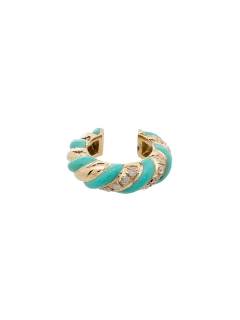Yvonne Léon 9kt yellow gold, turquoise and diamond ear cuff Gold CLIPTROSADETURQUOISEOJ