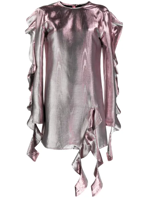 Ellery ruffled metallic effect dress Pink 20RD676JQ