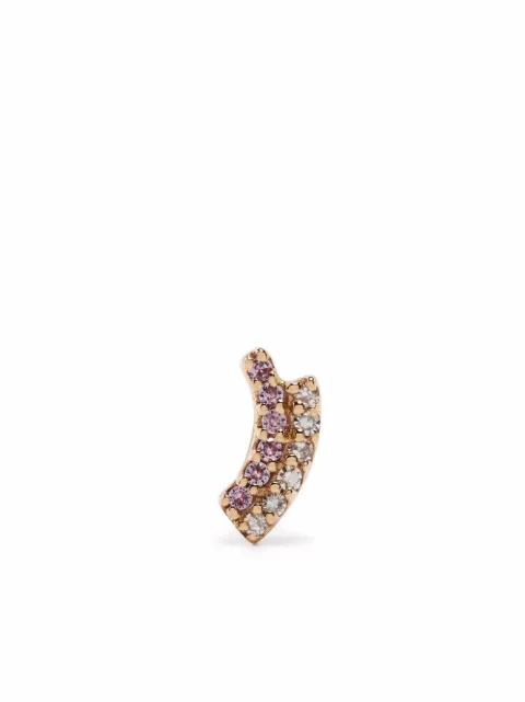 Maria Black 14kt yellow gold Rainbow diamond and pink sapphire stud Gold SB1027YPSLEFT