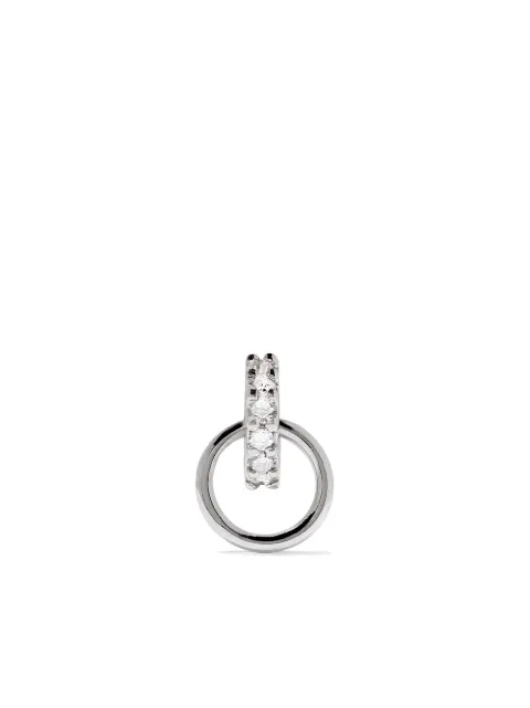 Maria Black 14kt white gold Lila diamond hoop stud Silver SB1001W