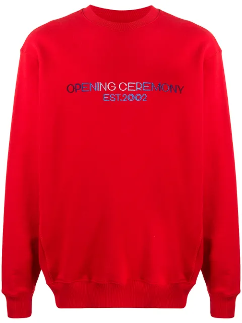 Opening Ceremony embroidered logo sweatshirt Red YMBA003F20FLE0012547