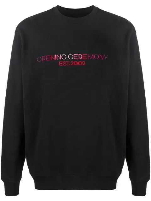 Opening Ceremony embroidered-logo crew-neck sweatshirt Black YMBA003F20FLE0011025