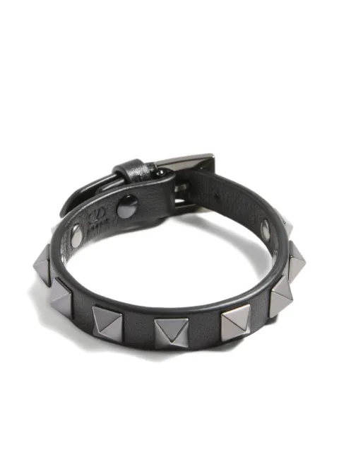 Valentino Garavani Rockstud leather bracelet Black YJ0801VH3
