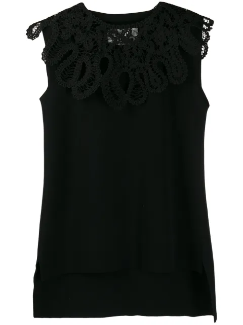 Jil Sander embroidered sleeveless top Black JSWQ754326WQY39088
