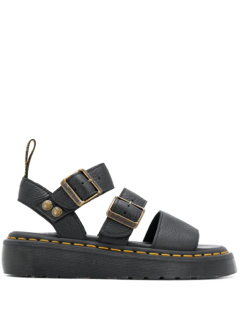 Dr. Martens open toe buckled sandals Black DMSGRYQBKP25720