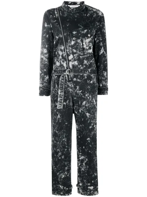 Stella McCartney Holly galaxy-wash denim jumpsuit Black 602148SOH22