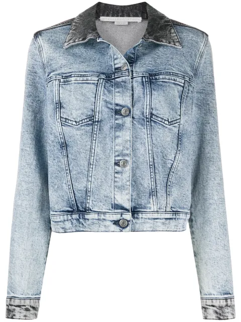 Stella McCartney two-tone cropped denim jacket Black 600260SOH15