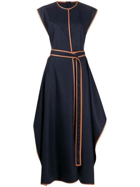 Stella McCartney Eloise contrast-trim maxi-dress Blue 602447SNB53