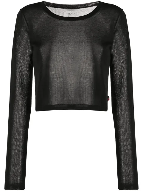 Woolrich cropped crew-neck jumper Black WWKN0079FRUF0466