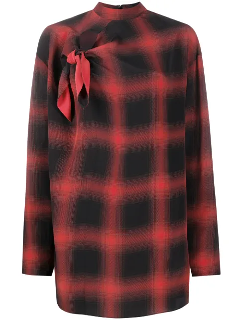 Stella McCartney Zadie check silk blouse Red 602017SPA39