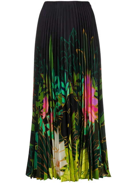 Valentino Garavani pleated floral-print skirt Blue BRA5U35DB