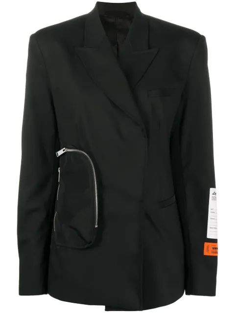 Heron Preston tailored wrap-front blazer HWEN010E20FAB0011000