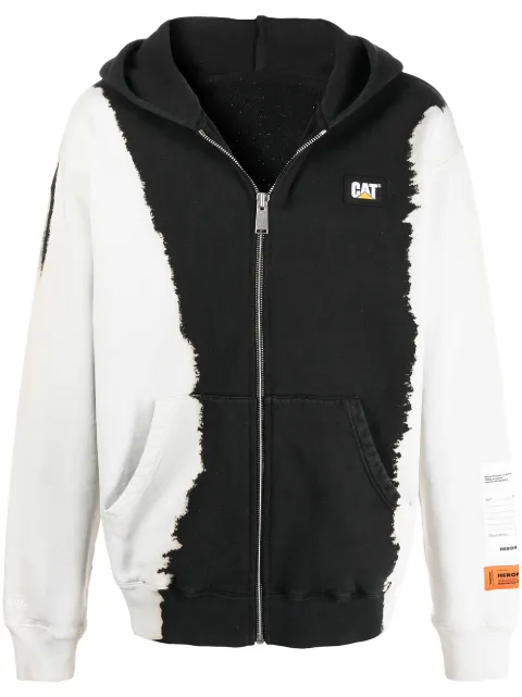 Heron Preston x CAT zip up phantom hoodie Black HMBE004F20JER0011201