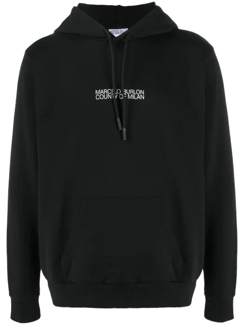 COUNTY OF MILAN Cross Man cotton hoodie Black CMBB007E20FLE0101040