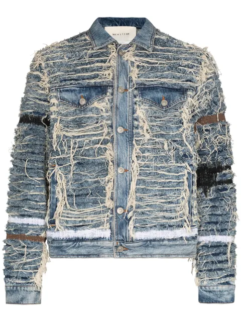 1017 ALYX 9SM x Blackmeans shredded denim jacket Blue AZMOU0117FA05