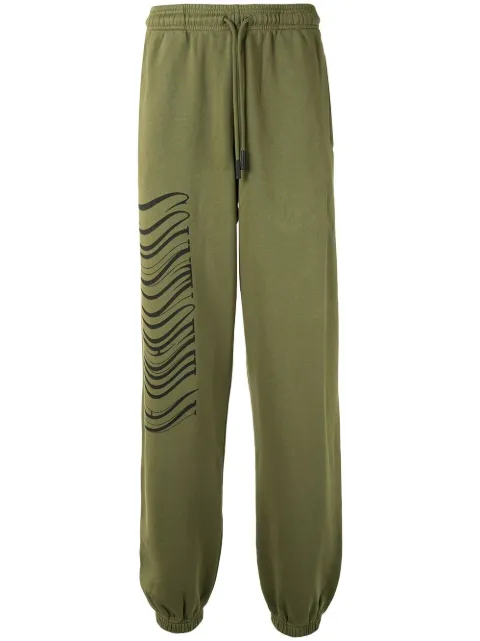 COUNTY OF MILAN logo print track pants Green CMCH024F20FLE0035600