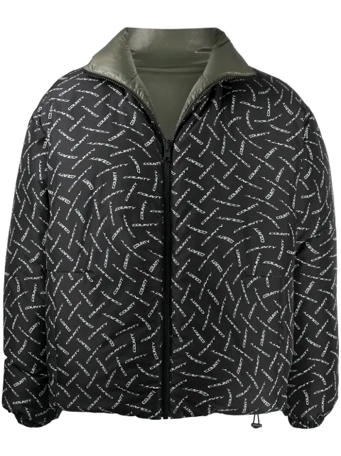 COUNTY OF MILAN County logo print padded jacket Black CMED029F20FAB0011056