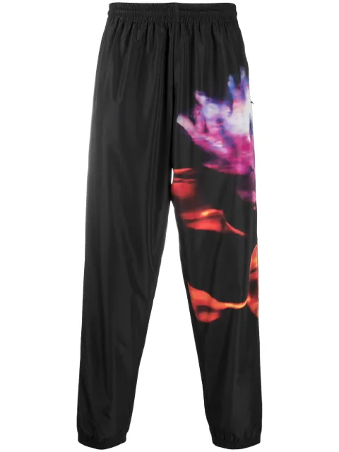 COUNTY OF MILAN flower print track pants Black CMCA154F20FAB0031025