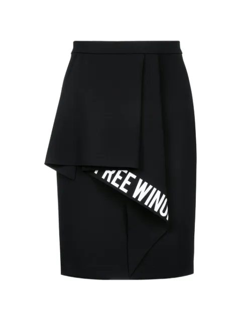 Off-White slogan-print ruffled-detail mini skirt Black OWCC097E20FAB0011001