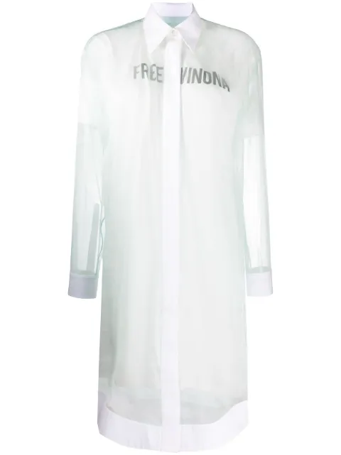 Off-White Free Winona-print shirt dress Blue OWDB262E20FAB0014010
