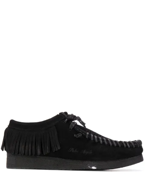 Palm Angels fringed lace-up shoes Black PMIA054F20LEA0021010
