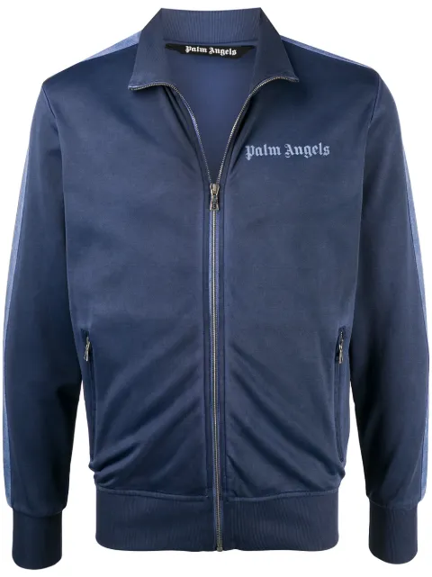 Palm Angels garment dyed track jacket Blue PMBD001F20FAB003