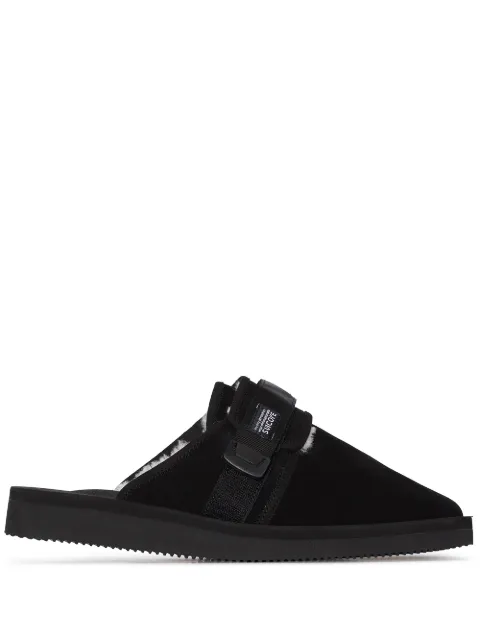 Suicoke Zavo shearling-trim slippers Black OG072MABBLK