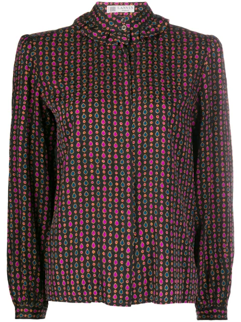 Lanvin Pre-Owned card decks print shirt Black CSLM0320LANTOP