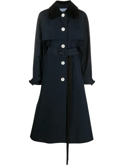 Prada single-breasted belted trench coat Blue 29X800S201U43
