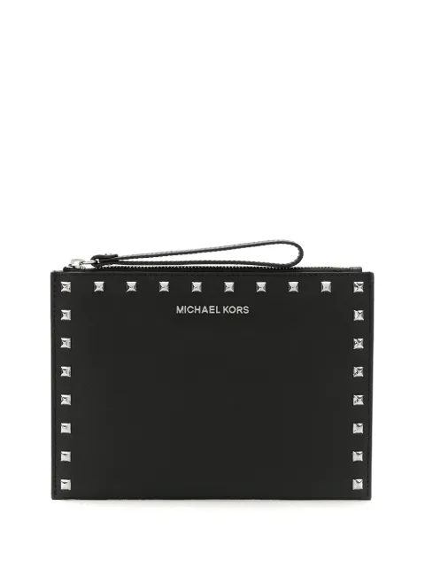Michael Michael Kors JET SET TRAVEL EXTRA LARGE ZIP CLUTCH WRISTLET Black 35H9STVW6L