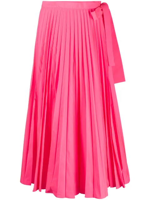 Valentino Garavani tied-waist pleated skirt Pink BRA5Z55CV