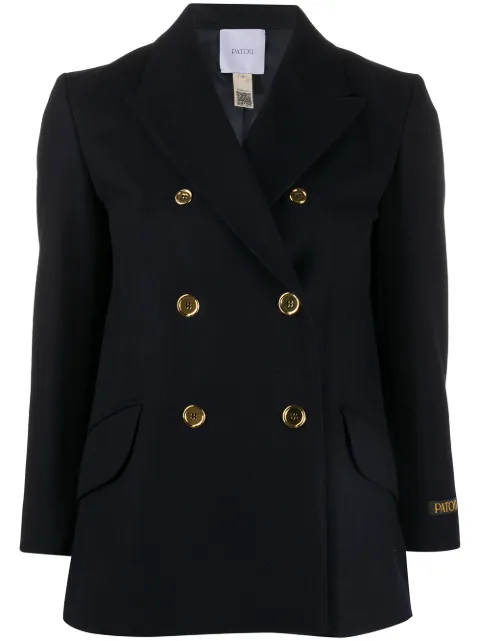 Patou long sleeve double breasted blazer Blue JA0010003601N