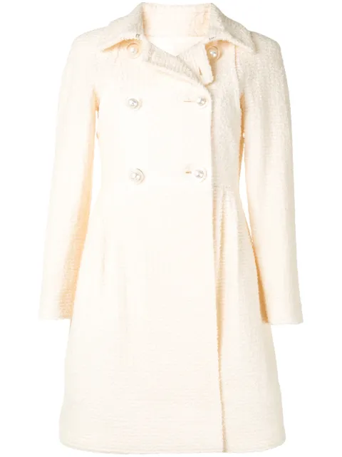 CHANEL Pre-Owned 1990s double-breasted bouclé coat White P57660V26446AX362