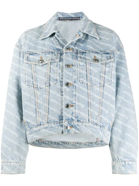 Alexander Wang Falling Back logo-print denim jacket Blue 4DC22027560