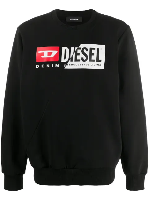 Diesel S-Girk-Cuty logo-print panelled sweatshirt Black A003490IAJH