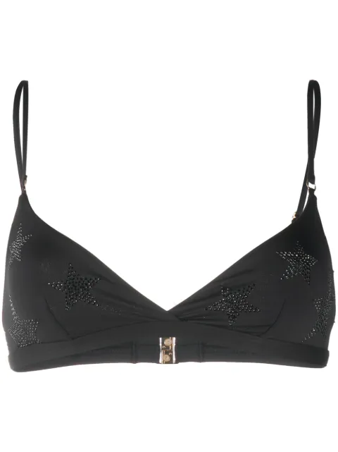 Stella McCartney crystal-star triangle bikini top Black S7BX60770