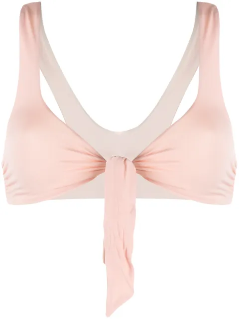 Stella McCartney tie-front bikini top Neutrals S7BZB0740