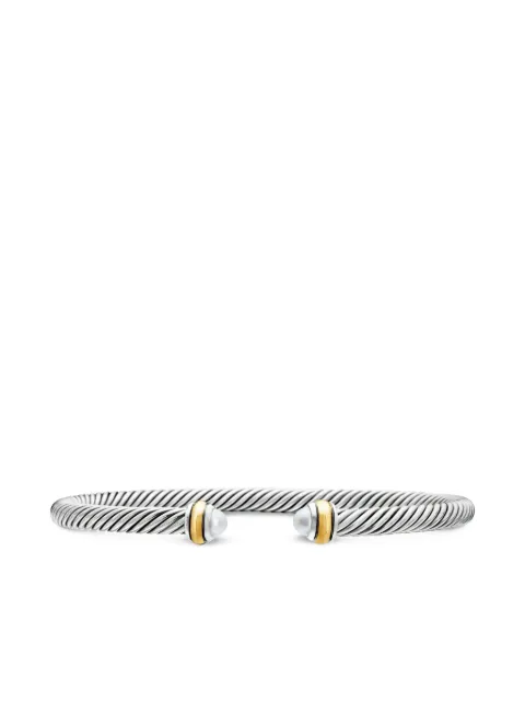 David Yurman 18kt yellow gold and sterling silver Classic Cable bracelet (4mm) Silver B14711S8BPE