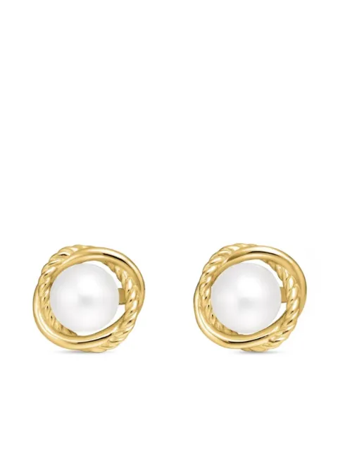 David Yurman 18kt yellow gold Crossover Infinity pearl stud earrings (10mm) Gold E0928088BPE