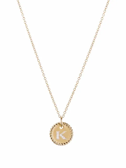 David Yurman 18kt yellow gold K Initial Charm diamond necklace Gold N0879288ADIK